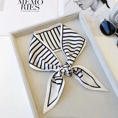 法式復古腰果花絲巾髮帶，百搭頭飾領巾，2025年新款春秋髮飾，多用途裝飾絲巾，護頸圍脖襯衫飄帶領帶