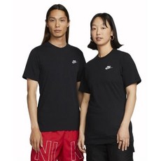 나이키 스포츠웨어 의류 클럽 티셔츠 M - 블랙 화이트 AR4999-013
