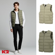 [백화점출고] K2 패딩 남성 덕다운 조끼 ON 내추럴 U넥 다운 자켓 점퍼