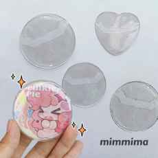 밈미마 원형 하트 투명 뱃지 커버 핀버튼 굿즈 보호