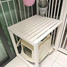 猫廁所伴侶 實木貓砂盆架子 貓砂架 猫爬架 猫廁所 貓咪跳台 貓架 收納置物架 猫砂盆櫃子猫, 加厚長60-寬50-高60一層, 1個