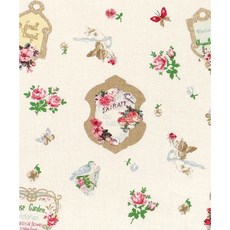 퀼트스타 유와 원단 면 고노사나에 일본 수입 패브릭 퀼트 퀼팅 천 아플리케 바느질 74508, 1개, 아이보리