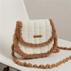 영상제공 샤샤벨 네트 공예 새들백 가방 만들기 diy 재료 세트, 화이트브라운, 1개