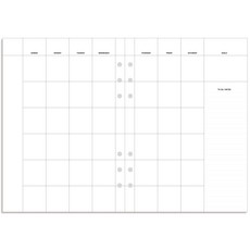 데이스테이션 6공 A5 25절 바인더 리필 먼슬리 플래너, 일요일 시작, 좁은 심플
