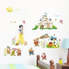 어린이 방 꾸미기용 공주 벽 스티커 아리엘 소피아 DIY 측정 데칼 PVC 포스터, 08 Style 4