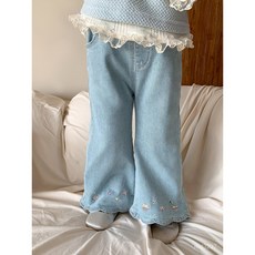 蔗梨童裝女童牛仔褲2025春季新款兒童韓版洋氣休閒喇叭褲寶寶褲子