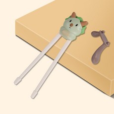 台灣現貨 兒童練習筷 訓練筷 虎口定位 防滑款 喫飯學習筷 幼兒園輔助 筷卡通套裝 練習筷 防滑款喫飯 學習筷幼兒園輔助, 三角龍【學習筷】, 1個