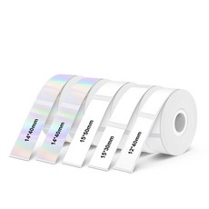 5PK P15 라벨 용지 또는 미니 휴대용 프린터 블루투스 메이커 무잉크 무선 라벨러, 5PK x 02