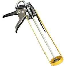 宵窈儀器五金 台製台灣牛 附切口功能 加厚架式矽利康槍 全鋼質烤漆 雙彈簧 矽力康槍不滴膠, 1個, 台灣牛-加厚矽利康槍(附刀)黃黑