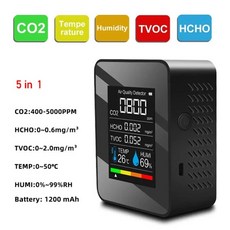 다기능 6 IN 공 감지기 온도 측정기 TVOC PM25 PM0 CO 용 앱 제어, 01 하얀색