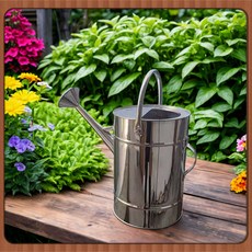 304不銹鋼灑水壺家用長嘴澆花噴壺5L大容量, 304不銹鋼灑水壺（粗把）20升, 1個