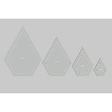 퀼팅 템플릿 보석 세트 4인치 3인치 2인치 1인치 솔기 허용량 1/4인치, 퀼팅 템플릿 보석 세트 4인치 3인치 2인치 1인치 솔