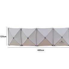캠핑 윈드스크린 가리개 접이식 낚시 쉘터 사이드 천, 4단 - 4.8x1.2 일체형