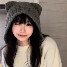 벙거지 냥이 털모자 겨울 니트모자 귀여운