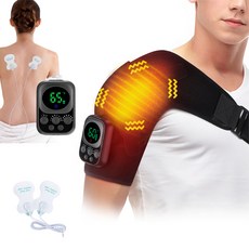 어깨보호대 어깨마사지기 스포츠 어깨보호대 진동마사지기 안마기 온열 남자 여성 좌우 통용, 1개, 블랙