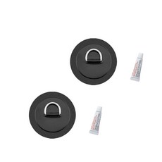 shangren 2x 4.3 "스테인리스 D-패드/패치는 PVC 보트 카약 카누 서핑 보드에 적합, 설명, 블랙, 1개
