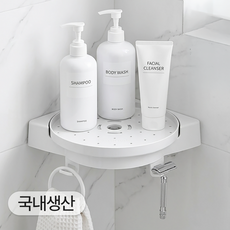 호메라 국산 NEW 원터치 비접착 흡착식 코너형 욕실 주방 코너회전선반 이지앤프레쉬, 화이트, 1개