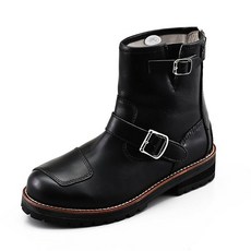 데이턴Daytona 바이크 부츠 라이딩 부츠 엔지니어 부츠 천연 가죽 소가죽 풀그레인 레더 시프트 패드 힐 지퍼 DS003 블랙 23.0cm/여성용 39604