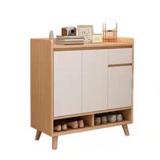 簡約現代多功能鞋櫃，頂部置物平台，底部開放通風，穩固耐用，居家收納好幫手, 櫻桃木色, 1個