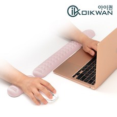 세트 : 아이퀸 고급형 마우스 손목 받침대 키보드손목받침대 쿠션 보호대 패드 팜레스트, B고급형 마우스+키보드손목받침대 세트-핑크, 1세트