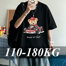 빅사이즈 남자 오버핏 프린팅 반팔 티셔츠 5XL 6XL 7XL 순면 라운드 반팔티