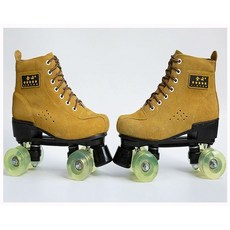 티오스 인라인피겨 롤러 스포츠 인라인스케이트, 1개, 옐로우 스웨이드 비글리터