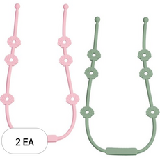 아이벨류 실리콘 멀티 스트랩 홀더 2종 세트, 노꼭지, 2세트, 베이비핑크 + 세이지