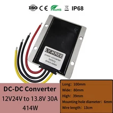 LY-KREE DC-DC 컴퓨터 전원 모듈 스텝 다운 벅 컨버터 24V-6V 9V 13.8V 15V 19V 25V 30A 35A 40A, 13 24V to 13.8V 30A, 1개