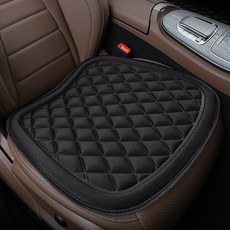 汽車坐墊四季通用單片舒適免綁三件套汽車座墊 簡約座椅坐套墊子, 1個, 經典黑:如圖