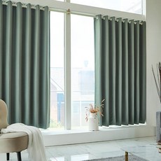 [모던하우스] 헤링본 주름기억 암막커튼 140x240 2P세트 세이지그린