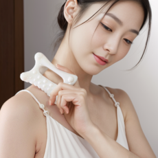 얼굴 바디 승모근 괄사 마사지기 괄사용품, 화이트, 1개