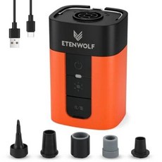 ETENWOLF AIR 5 PRO 전동 에어 펌프 720 LPM 4배 초고속 10400 mAh 풀 플로트용 휴대용 공기 주입 배기 장치, Air5 PRO MAX Orange, 1개