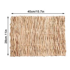 FOLDABLE WOVEN RABBIT CAGES HAMSTER HOUSE SMA BED PIG BUNNY GUINEA FOR MAT GRASS PETS NESTS TOY CHEW, Pad 1pc 40x28cm