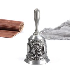 수제 풍수 명상용 핸드벨 행운의 저녁식사 기도 알람벨겨울, 1개, 1. Silver