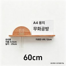 원목 수경재배 화병 벽걸이 인테리어 반원형 선반 식물 화분 벽장식, 대형 60cm
