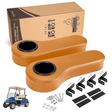 10L0L 골프 카트 뒷좌석 키트 암 레스트 세트 컵 홀더 포함 야마하 EZGO 클럽 자동차 카트용 자외선 차단 코팅 오래 지속 드릴 미포함 (블루), orange