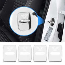 4Pcs 자동차 도어 잠금 버클 보호 미니 쿠퍼 R56 JCW Cabrio Aceman Countryman 용 아연, 08 말차 컬러