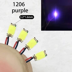 모델 기차용 LED SMD 와이어 HO N 체중계 레드 블랙 라인 사전 납땜 마이크로 리츠 디오라마 철도용 04, 02 1206  purple