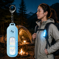 Keebright [단독 기획] SOS 야간 안전 경보기 USB-C 충전 / 130dB 호신용 LED 경광등 캠핑 등산 낚시 차박 필수템, 푸른색, 1개