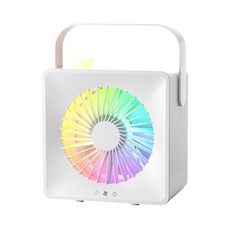 桌面加溼噴霧風扇 USB充電靜音便攜式風扇, A款照明氛圍燈 1個