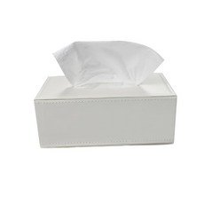 자기 바닥이 있는 앤티크 가죽 티슈 박스 커버 욕실 가정 사무실 자동차 장식용 직사각형 냅킨 홀더 블랙 EY, White