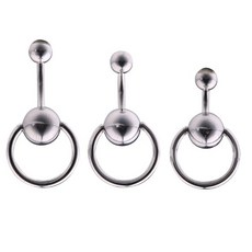 D8 圓環肚臍環 醫用不鏽鋼 粗針設計 多尺寸可選, 1個, 現貨-長度6mm