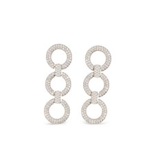 셀프포트레이트 크리스털 장식 서클 링크 이어링