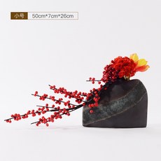 STTPEI 新中式紅色仿真花裝飾擺件, 如圖所示