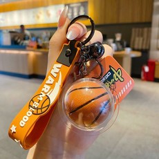 正版街頭籃球鑰匙扣 創意潮玩包包掛件 橘色繩, 1個, 正版街頭籃球繩扣-橘繩