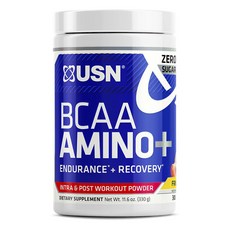 Usn BCAA AMINO+無糖乳清蛋白粉 水果潘趣酒風味, 1個, 330克