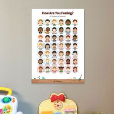 웰리너리 새싹 감정 포스터 놀이 감정표현 단어 교구 위클래스, 영문 포스터, 1개