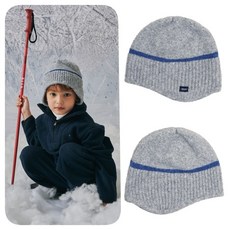 [AK플라자] [빈] 블루 스트라이프 그레이 비니BZ63AH03GY