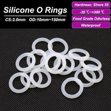 10/50Pcs 흰색 실리콘 VMQ O 링 가스켓 CS 3mm OD10 150mm 등급 방수 와셔 무독성 실리콘 고무 씰링, [00] 50Pcs, [00] OD 29mm ID 23mm, [01] CS 3.0mm