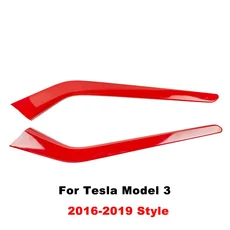 중앙 제어 사이드 스트립 트림 자동차 인테리어 액세서리 Tesla Model 3 16-22 Y 2020-2024 용 보호 장식, 09 M3 16-20 Red